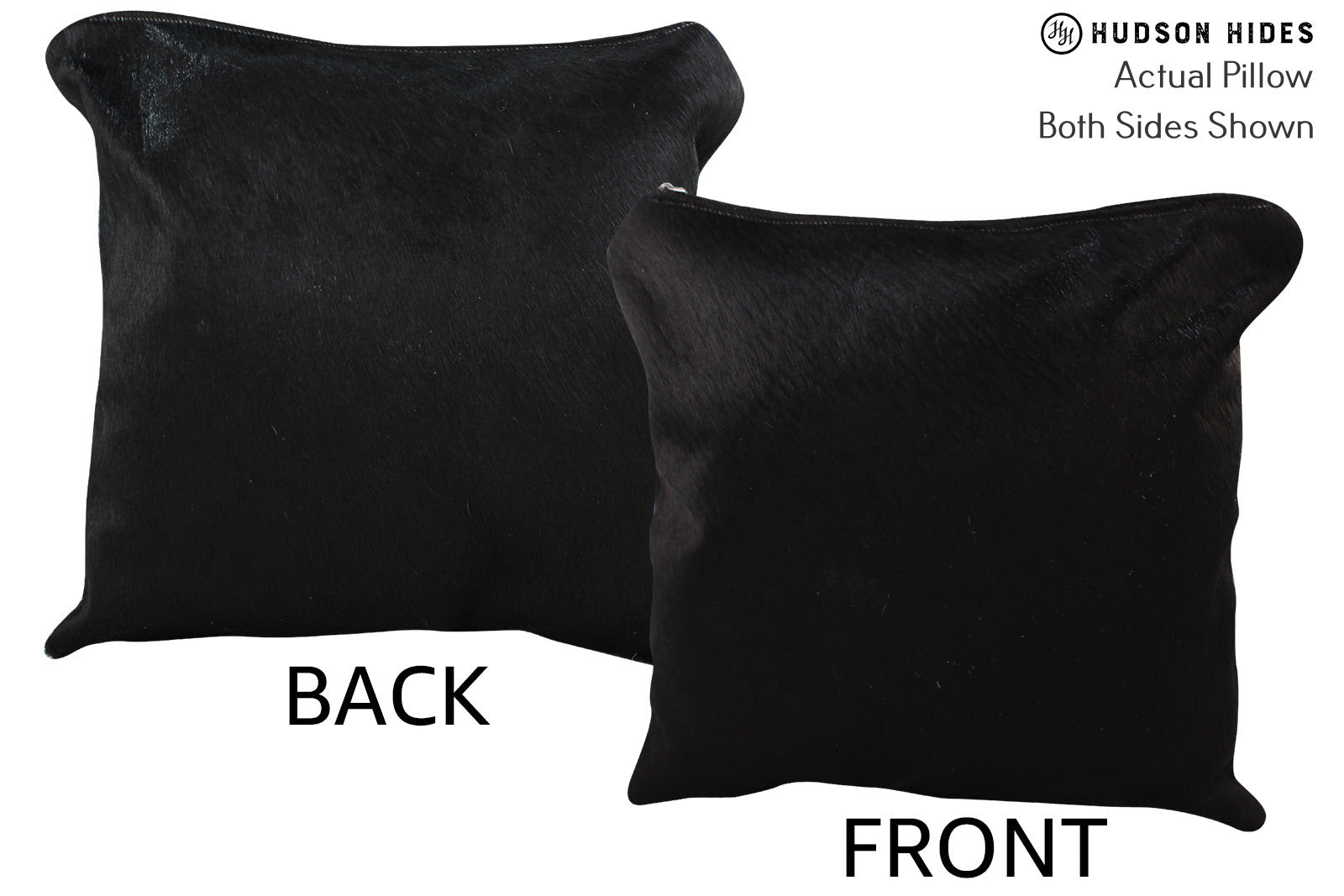 Solid Black Cowhide Pillow #73951