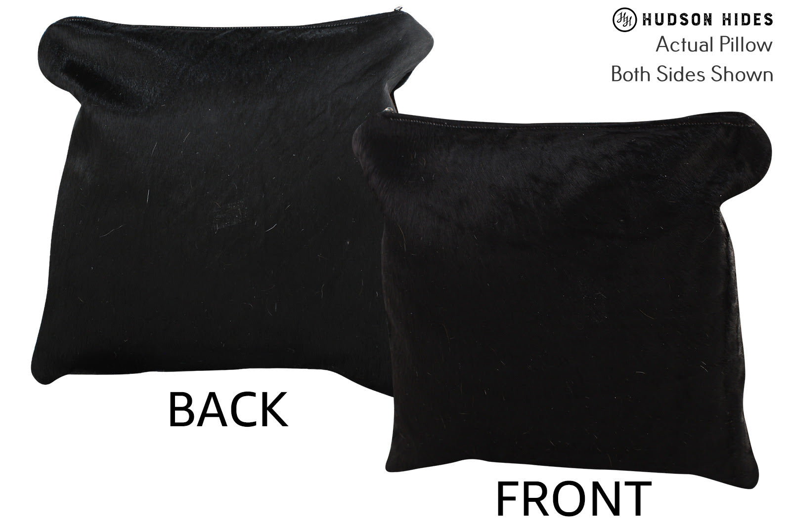 Solid Black Cowhide Pillow #73959