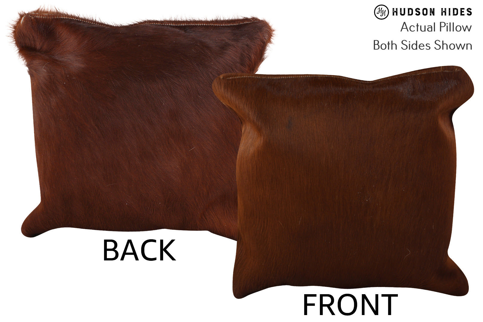 Solid Brown Cowhide Pillow #73978