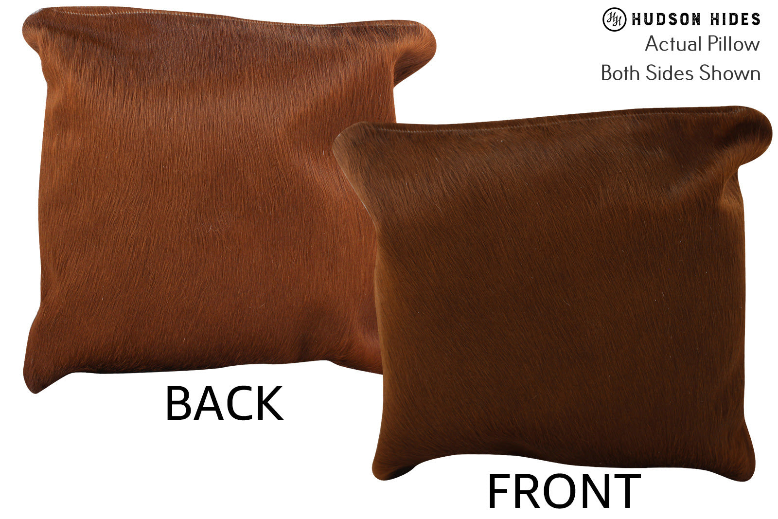 Solid Brown Cowhide Pillow #73985