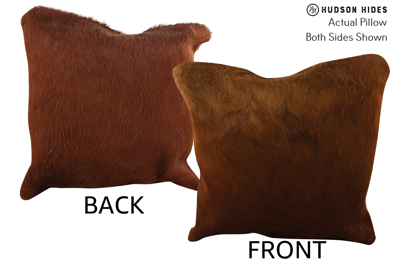 Solid Brown Cowhide Pillow #73990