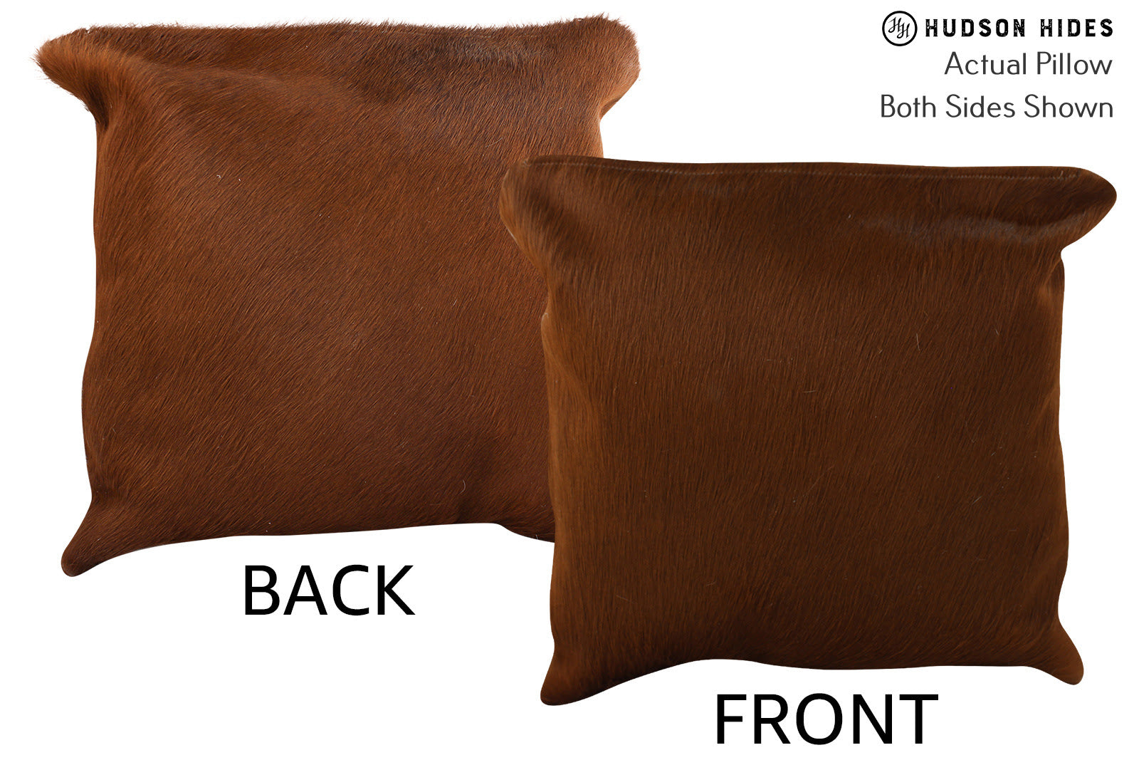 Solid Brown Cowhide Pillow #73998