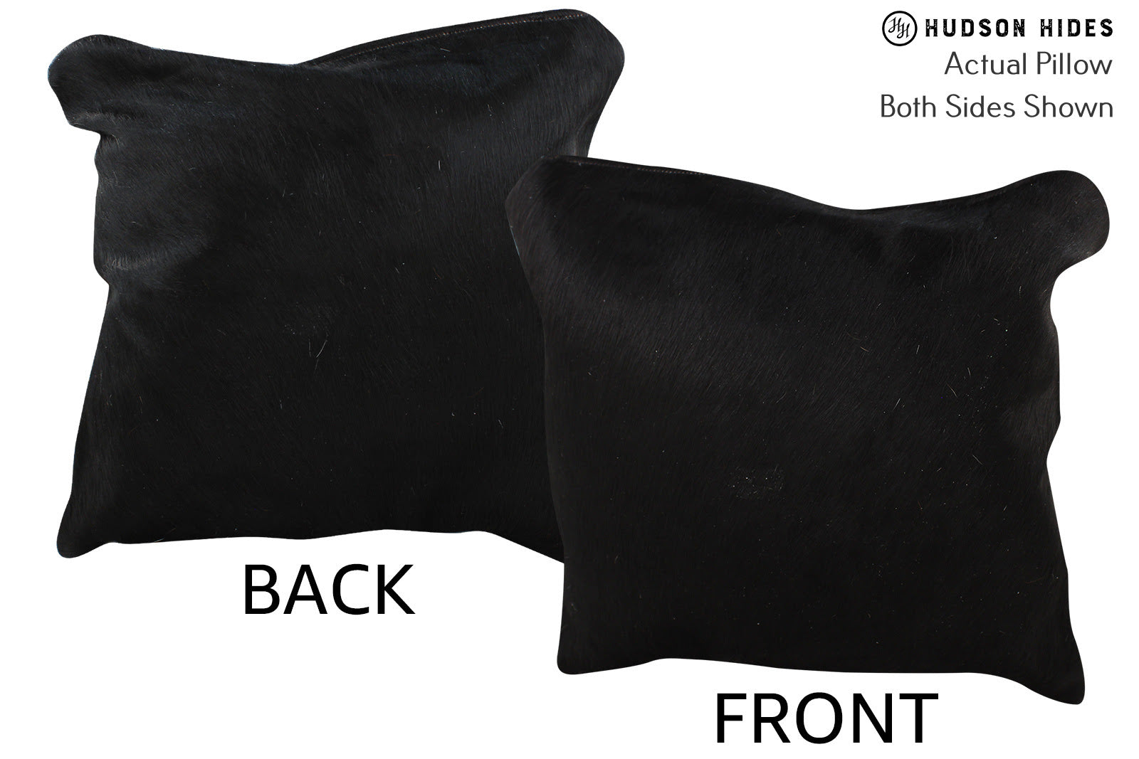 Solid Black Cowhide Pillow #74050