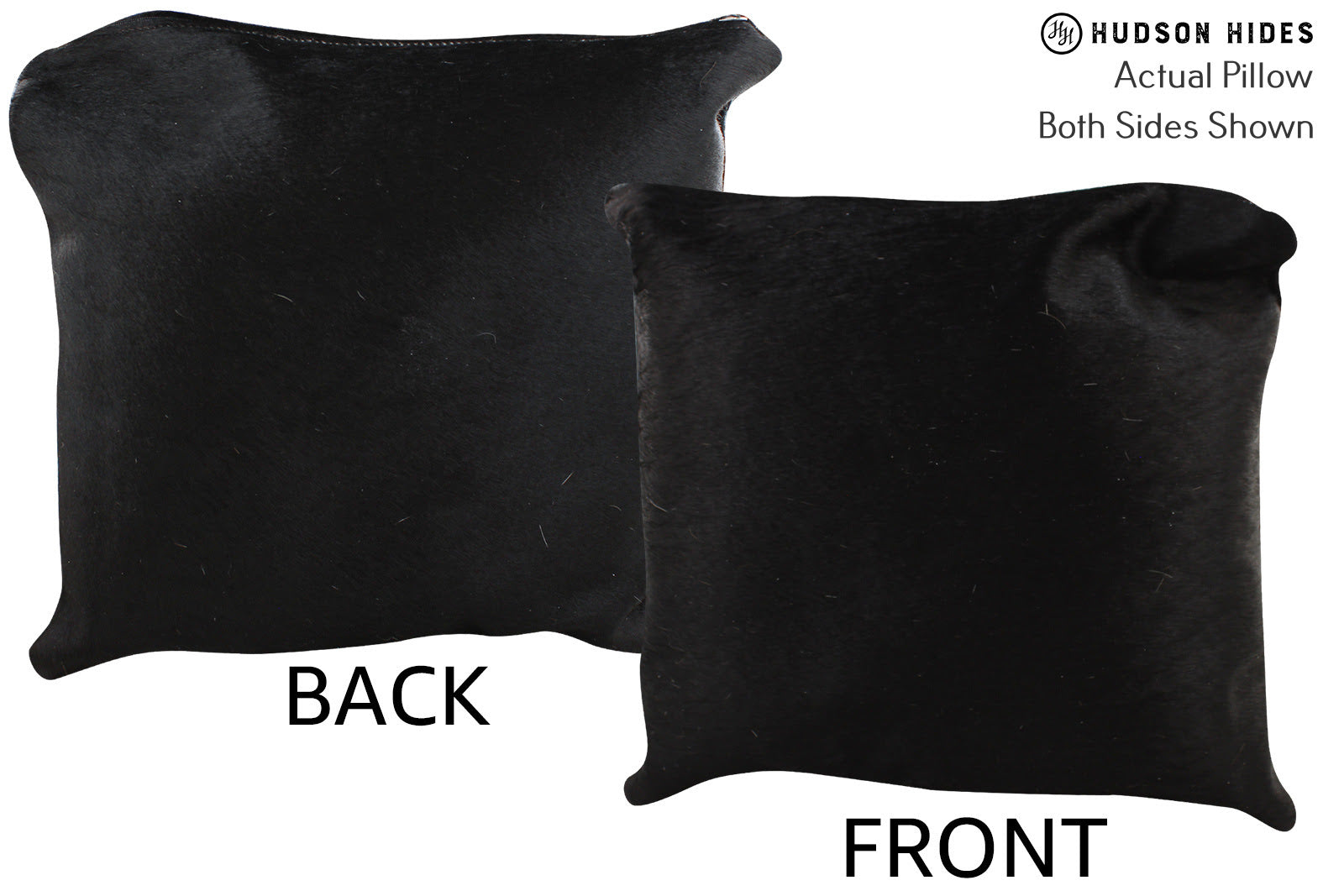 Solid Black Cowhide Pillow #74066