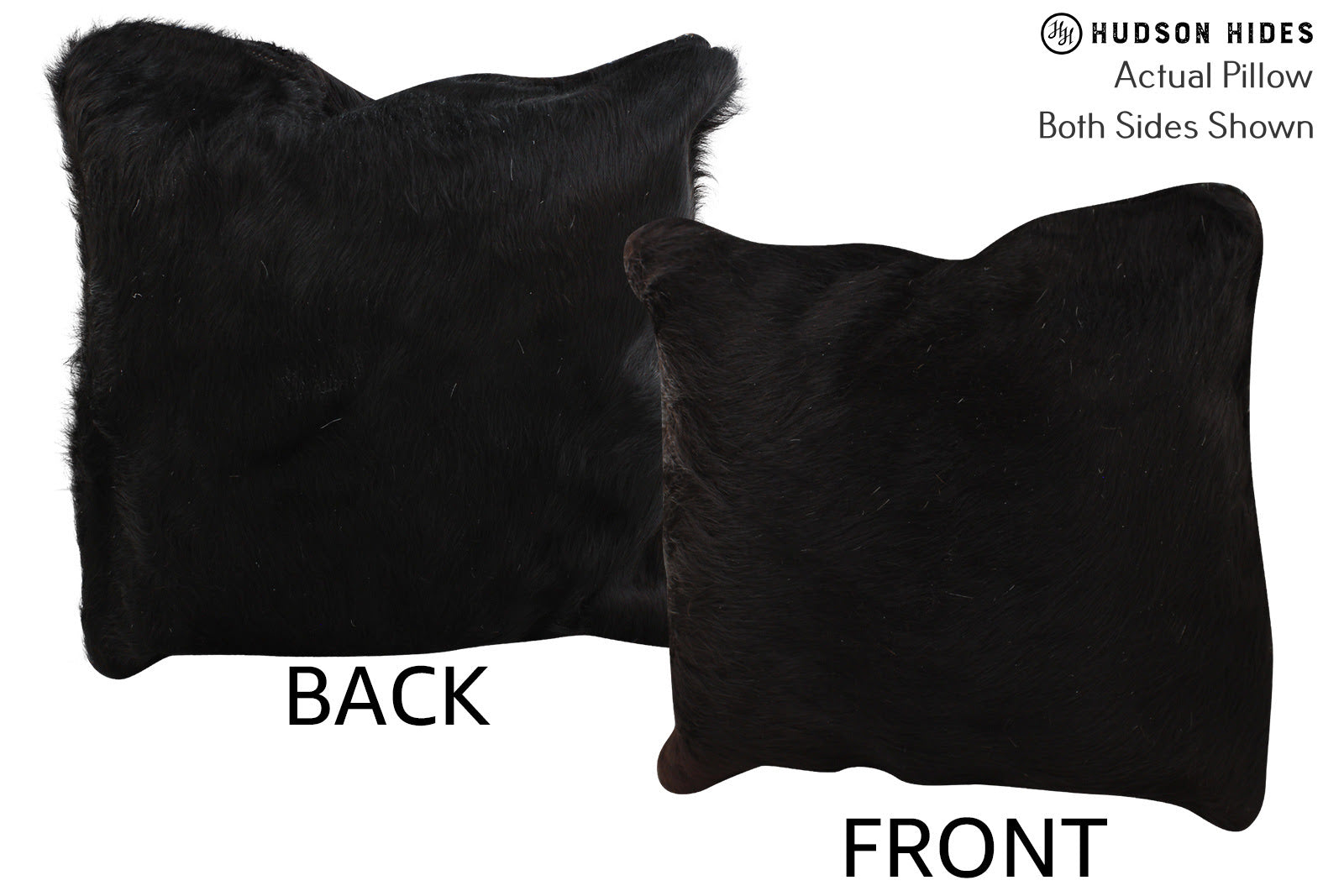 Solid Black Cowhide Pillow #74107