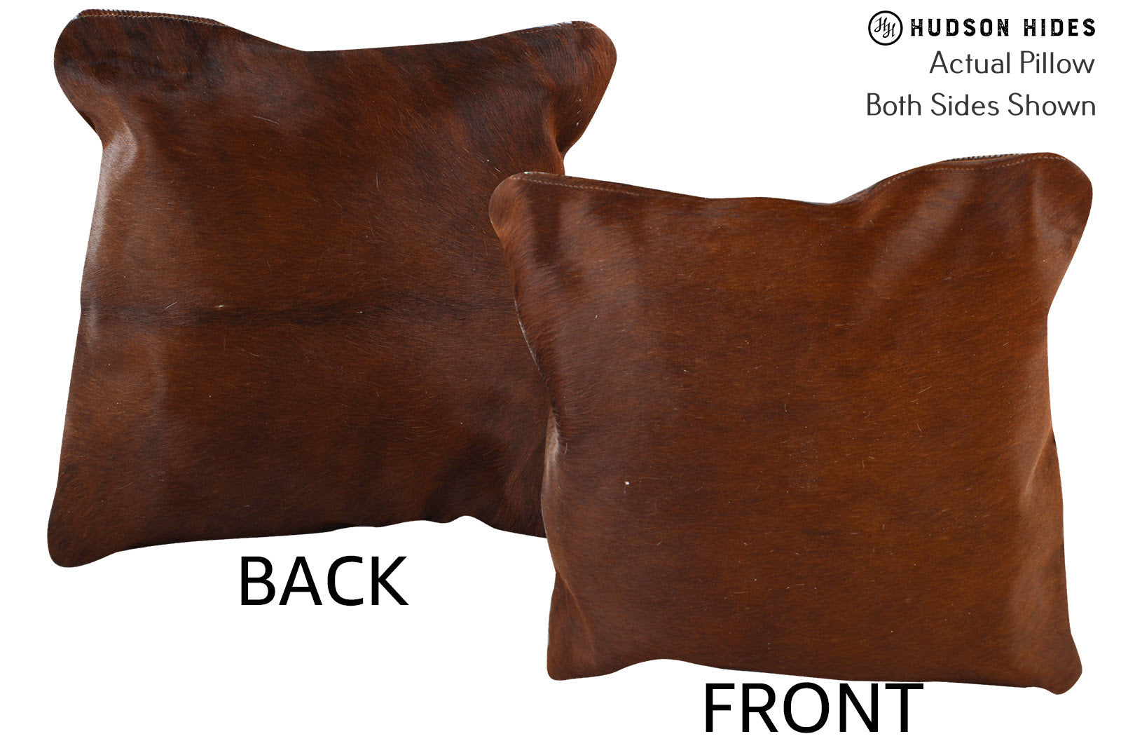 Solid Brown Cowhide Pillow #74137