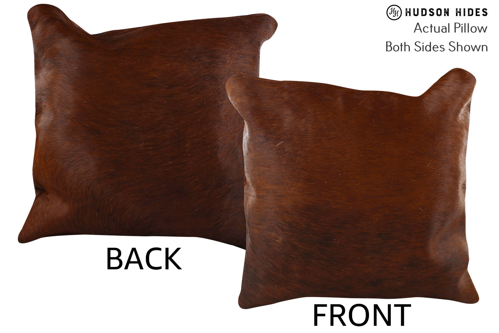 Solid Brown Cowhide Pillow #74157