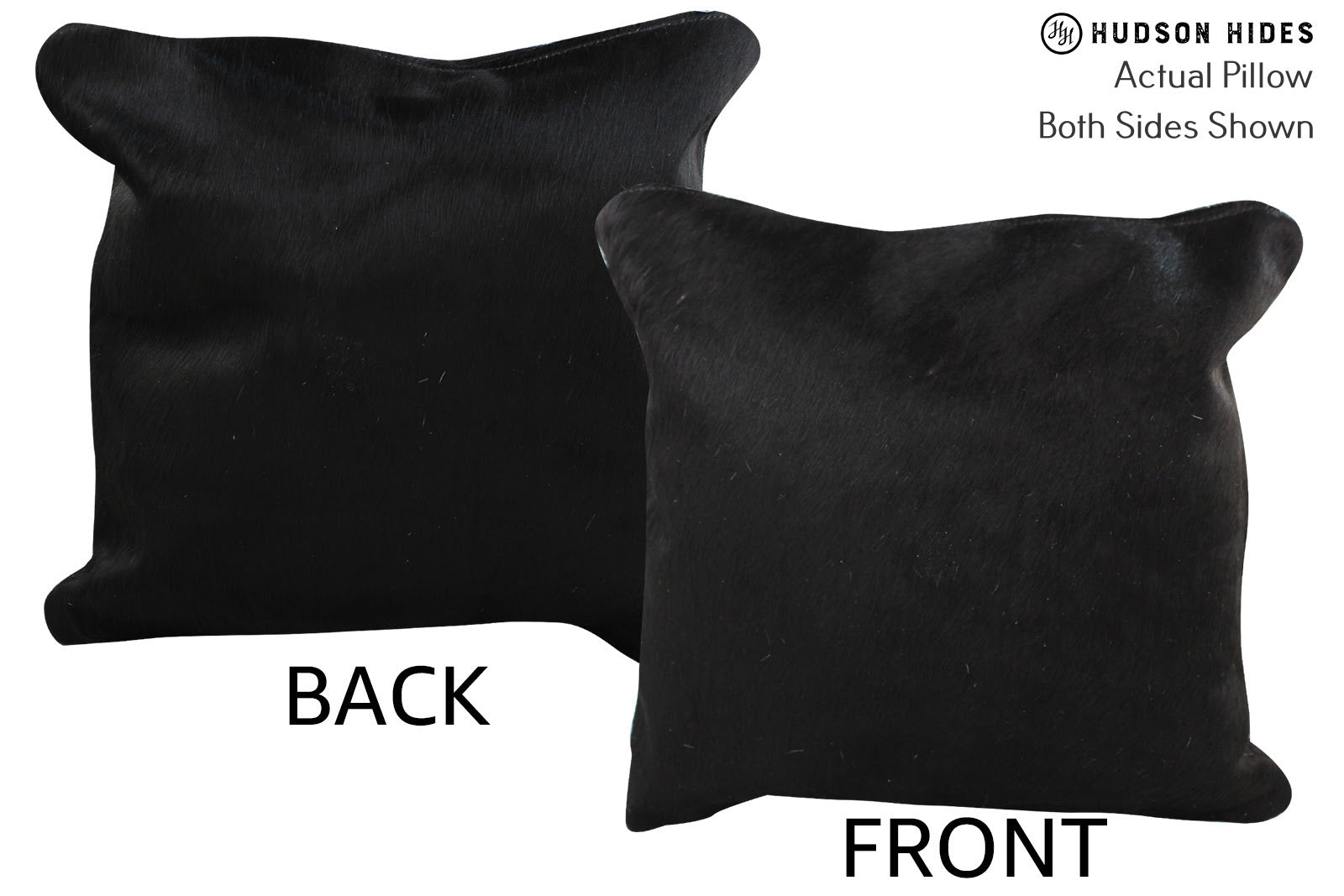 Solid Black Cowhide Pillow #74168