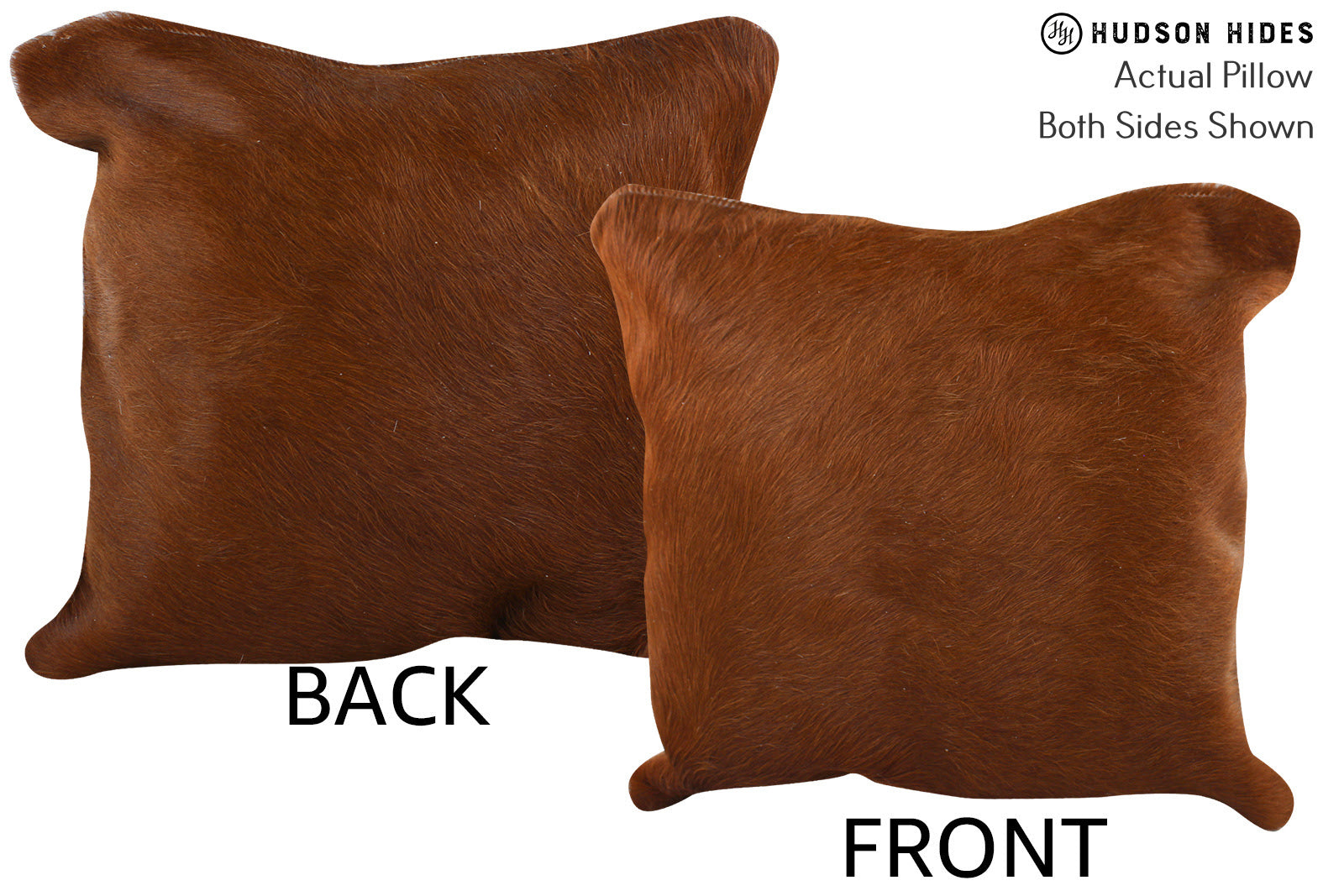 Solid Brown Cowhide Pillow #74206