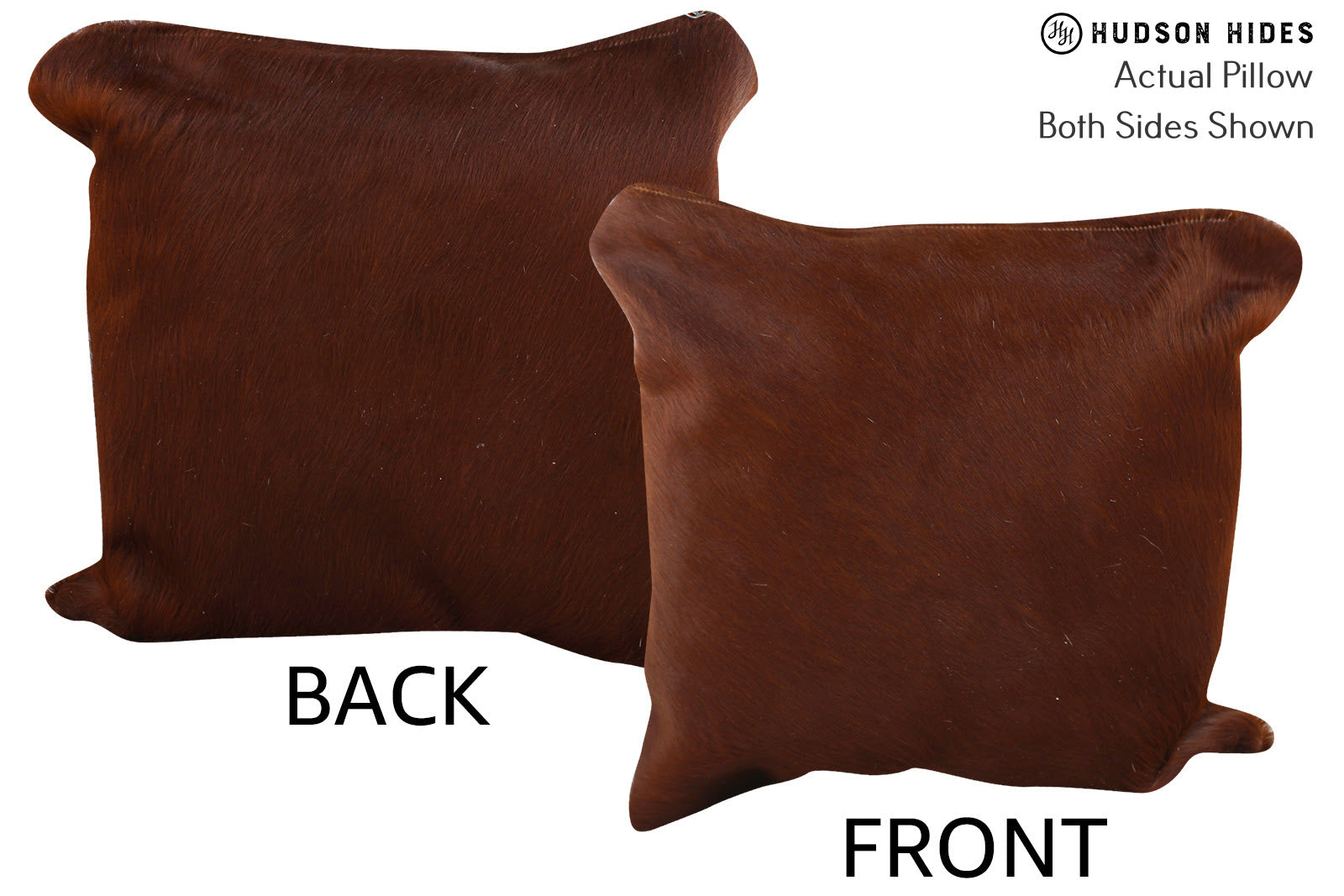 Solid Brown Cowhide Pillow #74224