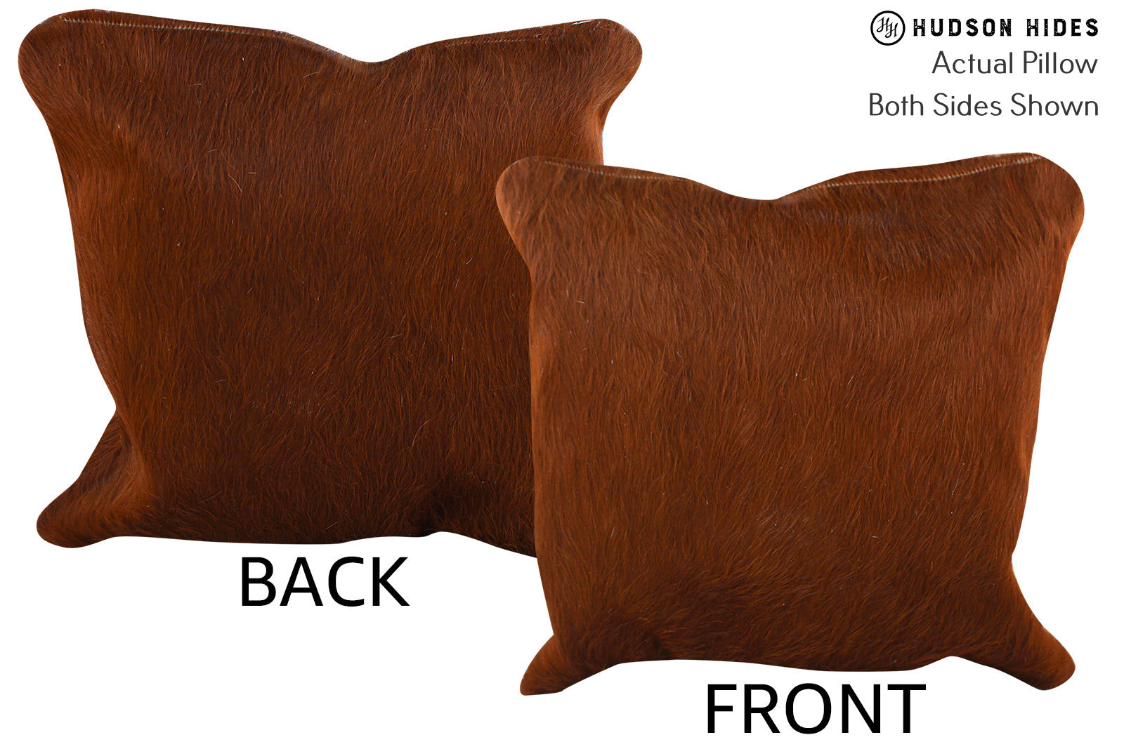 Solid Brown Cowhide Pillow #74233