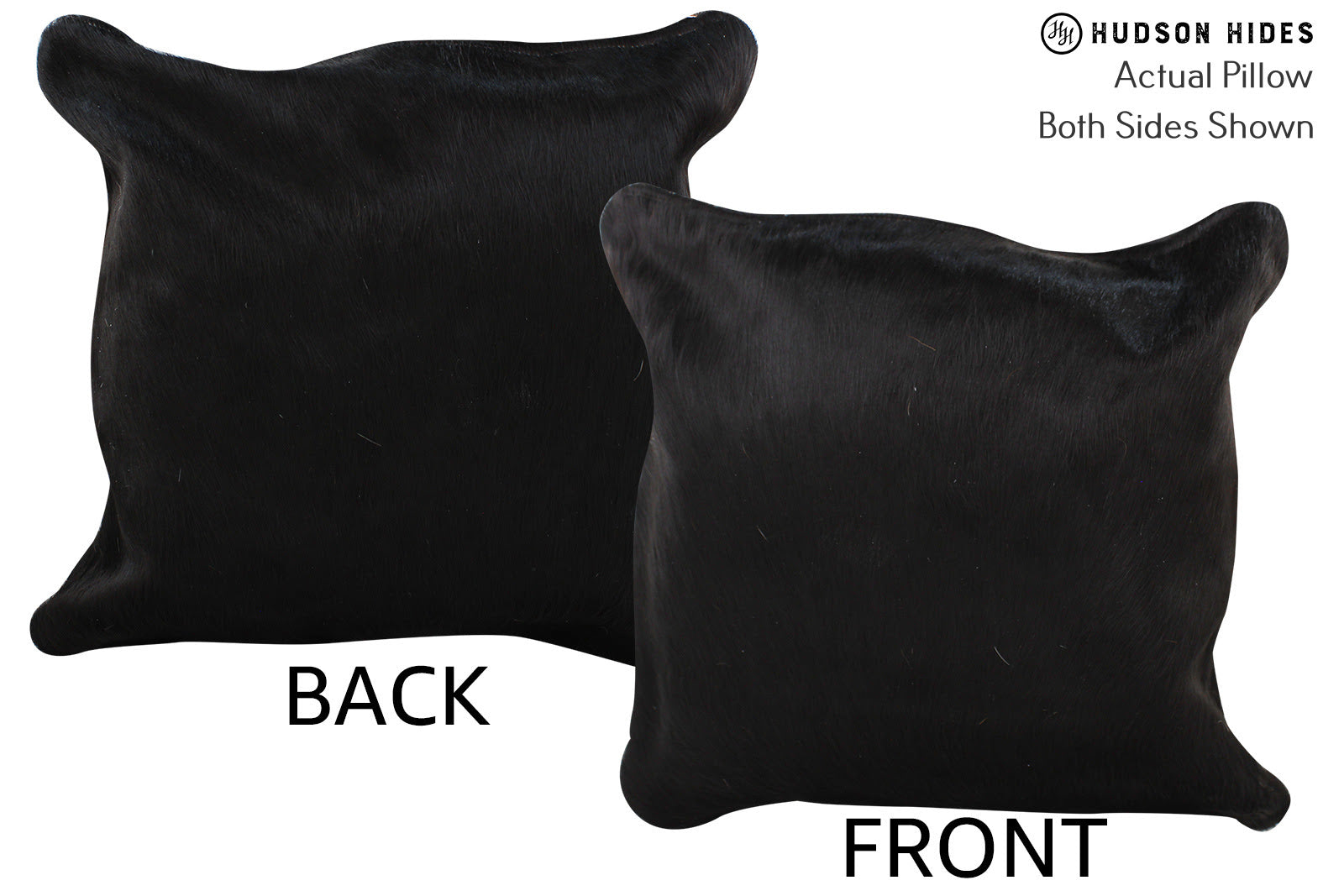 Solid Black Cowhide Pillow #74259