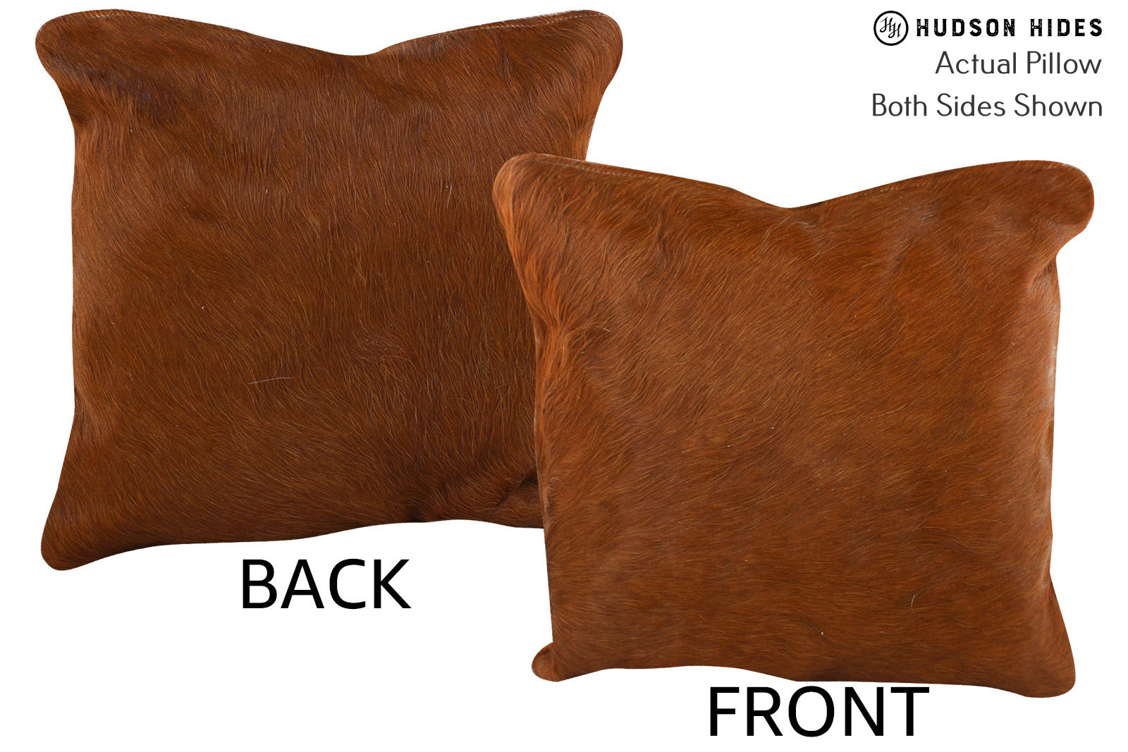 Solid Brown Cowhide Pillow #74287