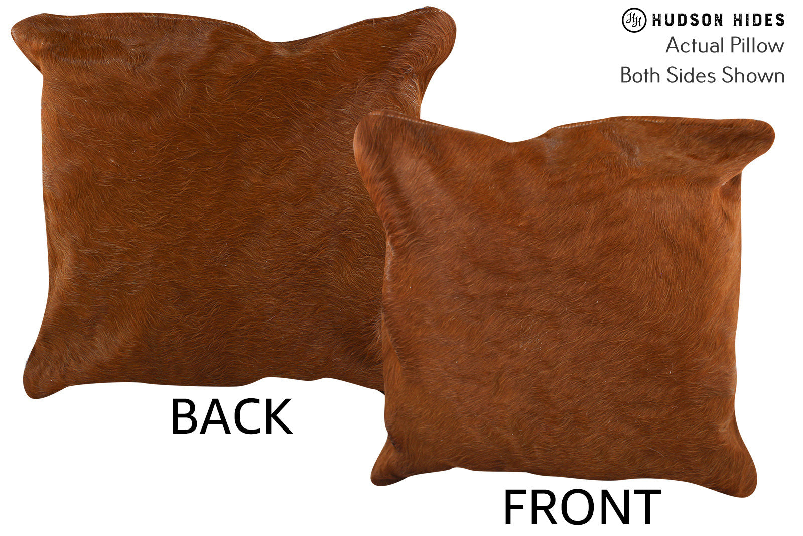 Solid Brown Cowhide Pillow #74300