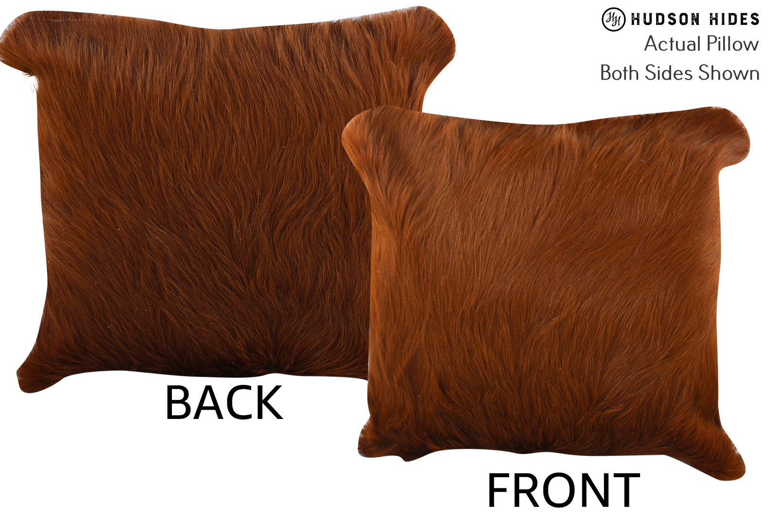 Solid Brown Cowhide Pillow #74330