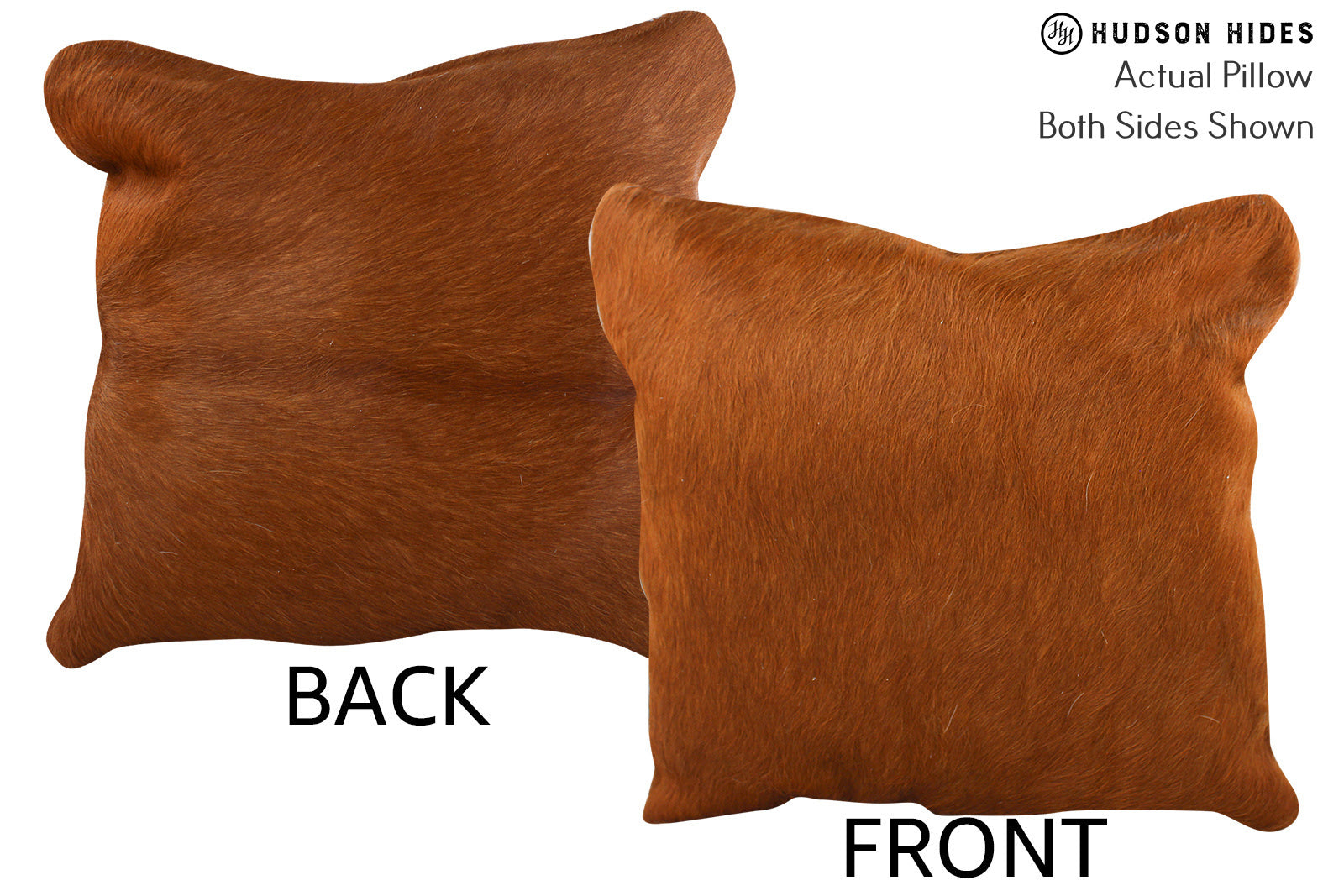 Solid Brown Cowhide Pillow #74350