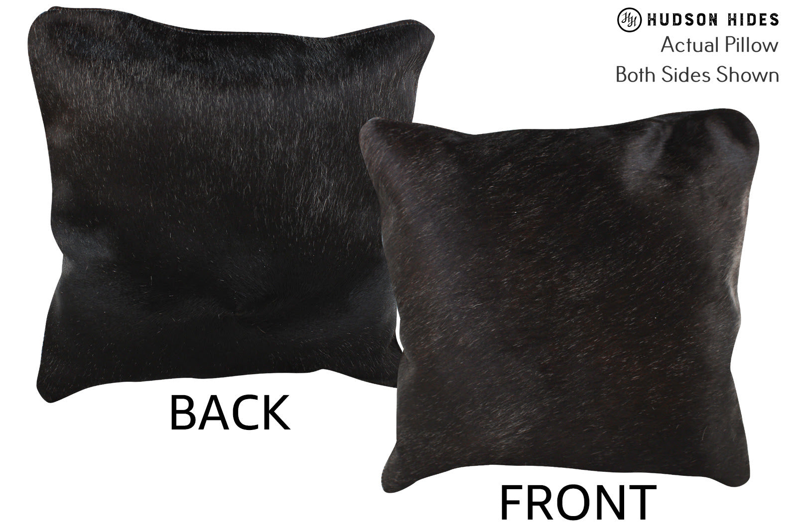 Solid Black Cowhide Pillow #74366