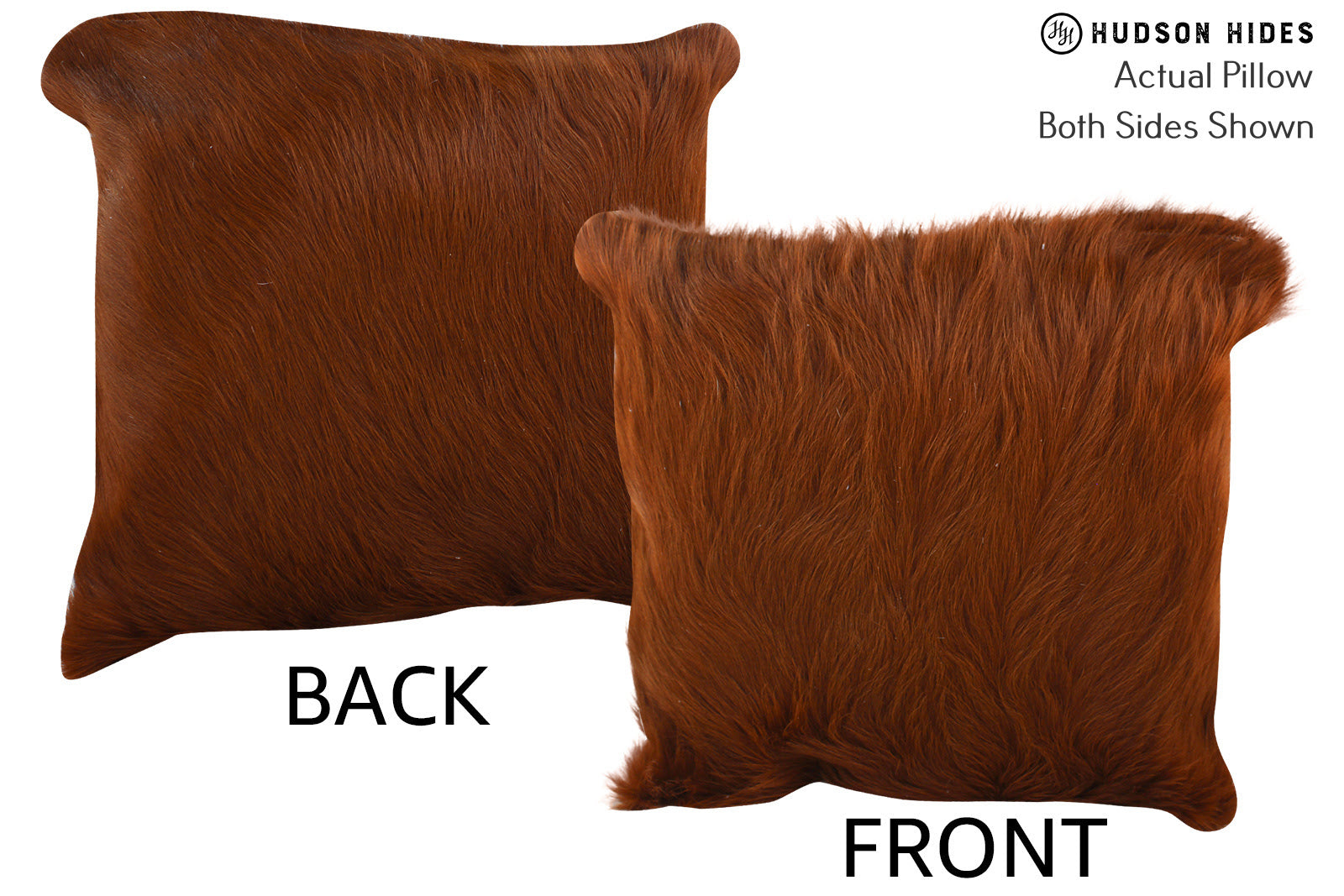 Solid Brown Cowhide Pillow #74370