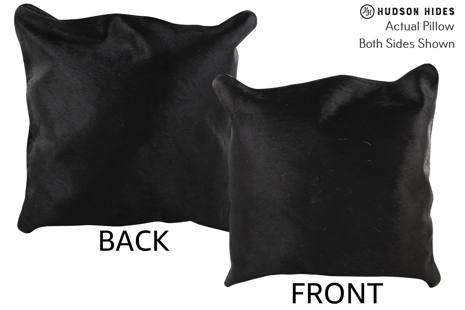 Solid Black Cowhide Pillow #74410