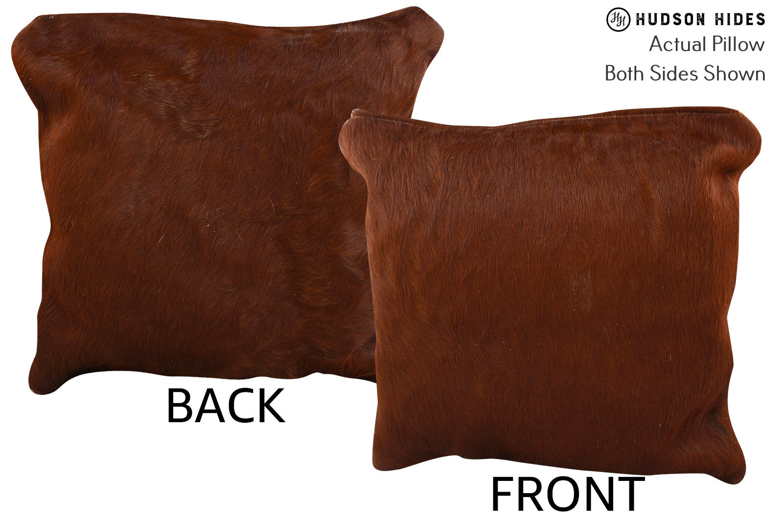 Solid Brown Cowhide Pillow #74430