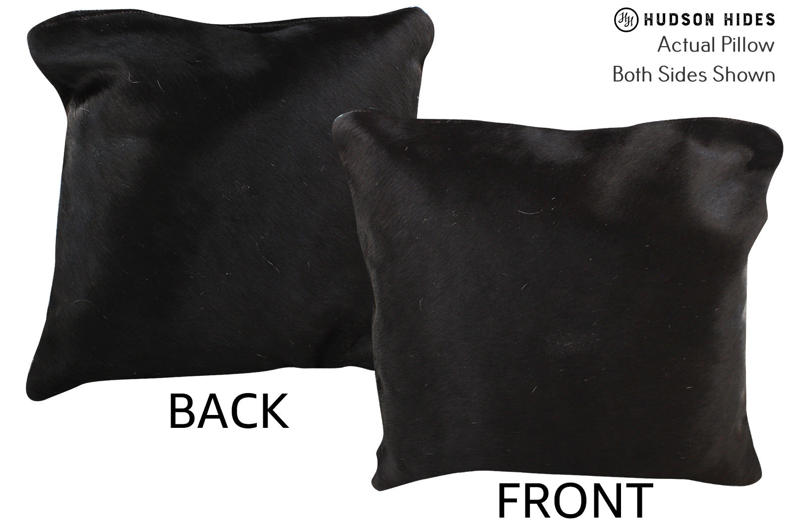 Solid Black Cowhide Pillow #74436