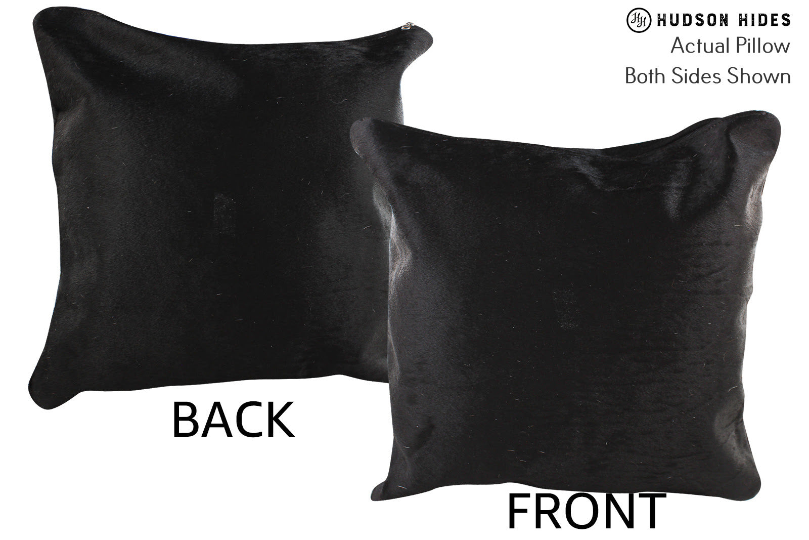 Solid Black Cowhide Pillow #74613