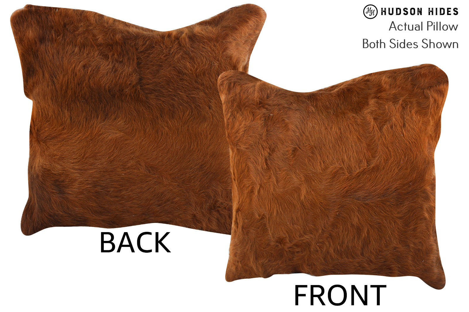 Solid Brown Cowhide Pillow #74820