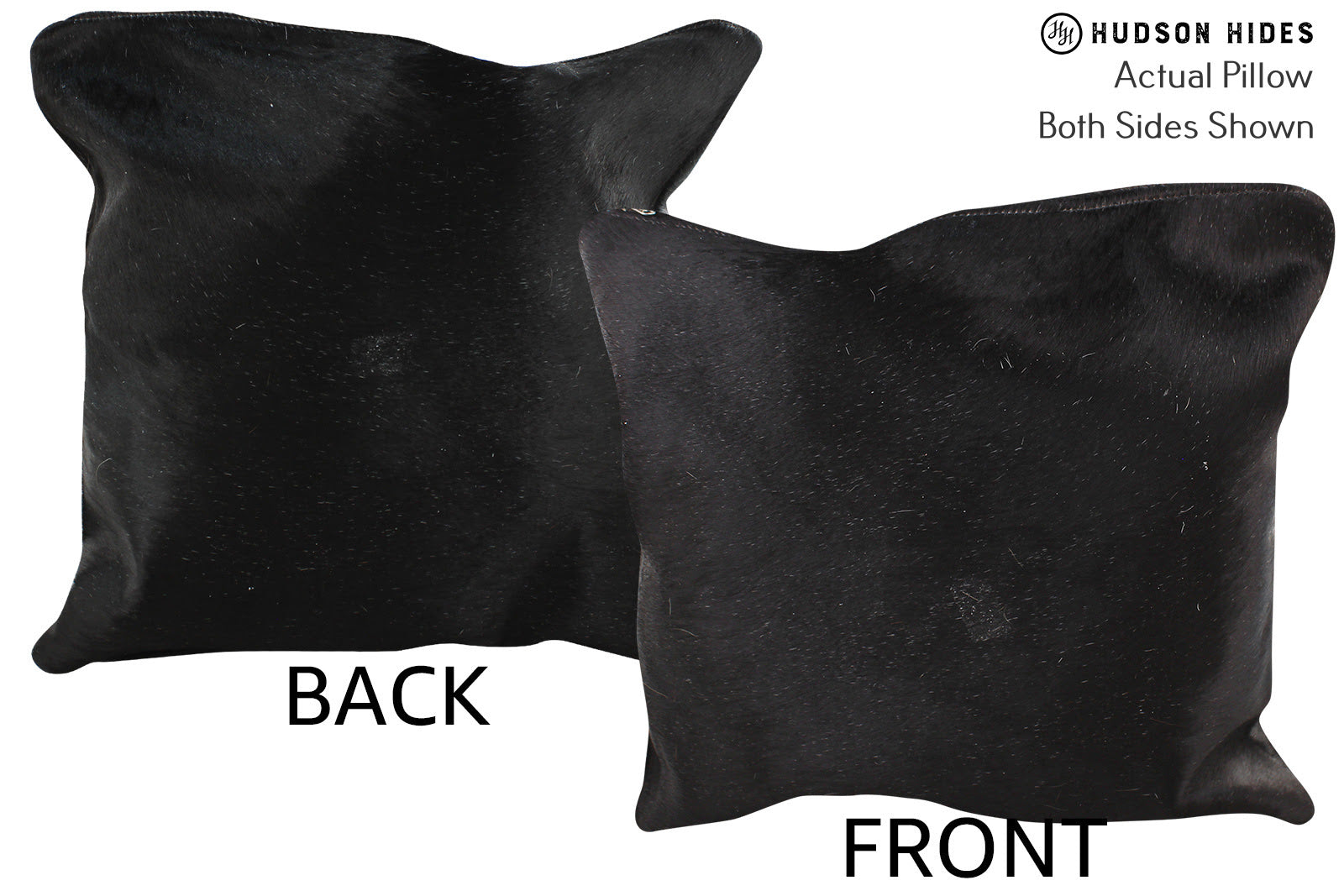 Solid Black Cowhide Pillow #74877
