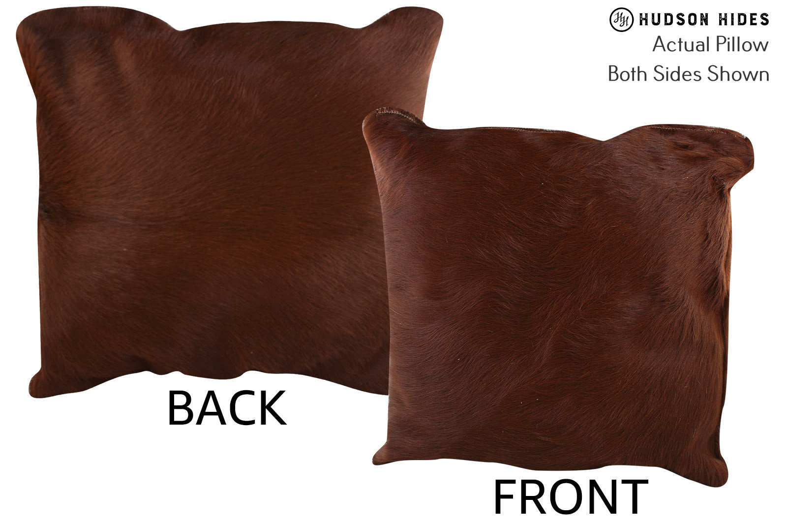 Solid Brown Cowhide Pillow #75542