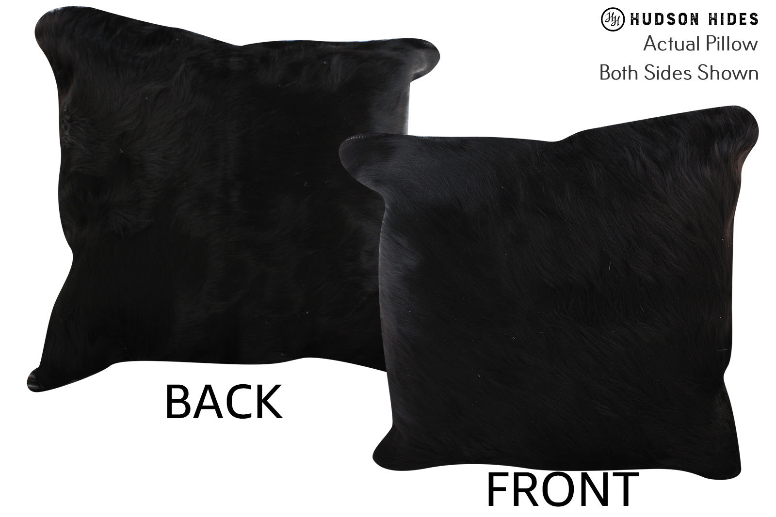 Solid Black Cowhide Pillow #75779