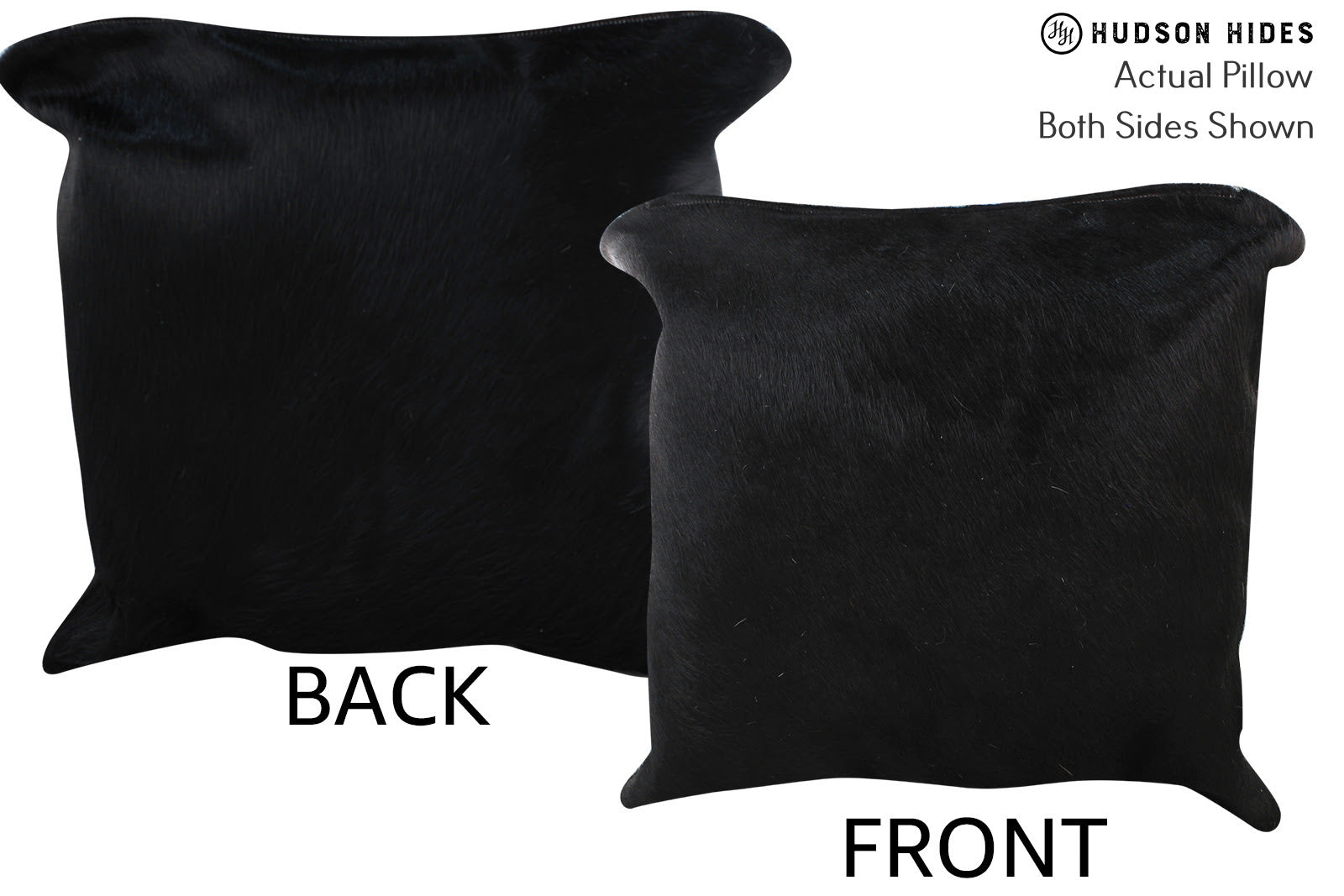 Solid Black Cowhide Pillow #76509