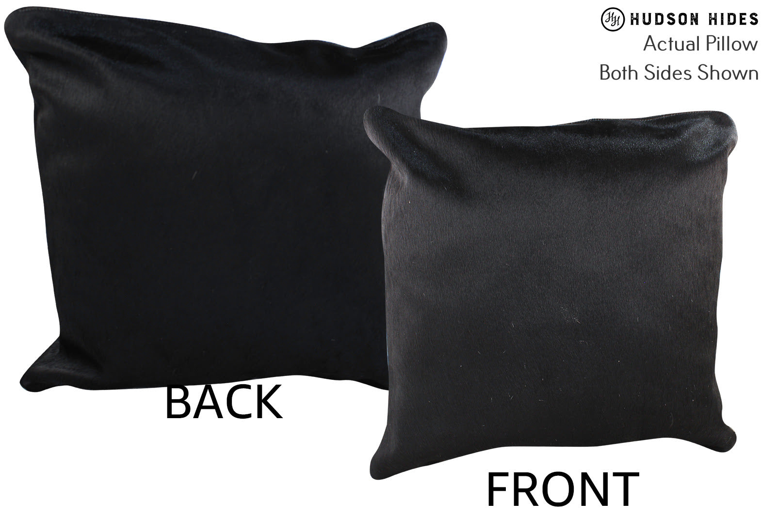 Solid Black Cowhide Pillow #76587