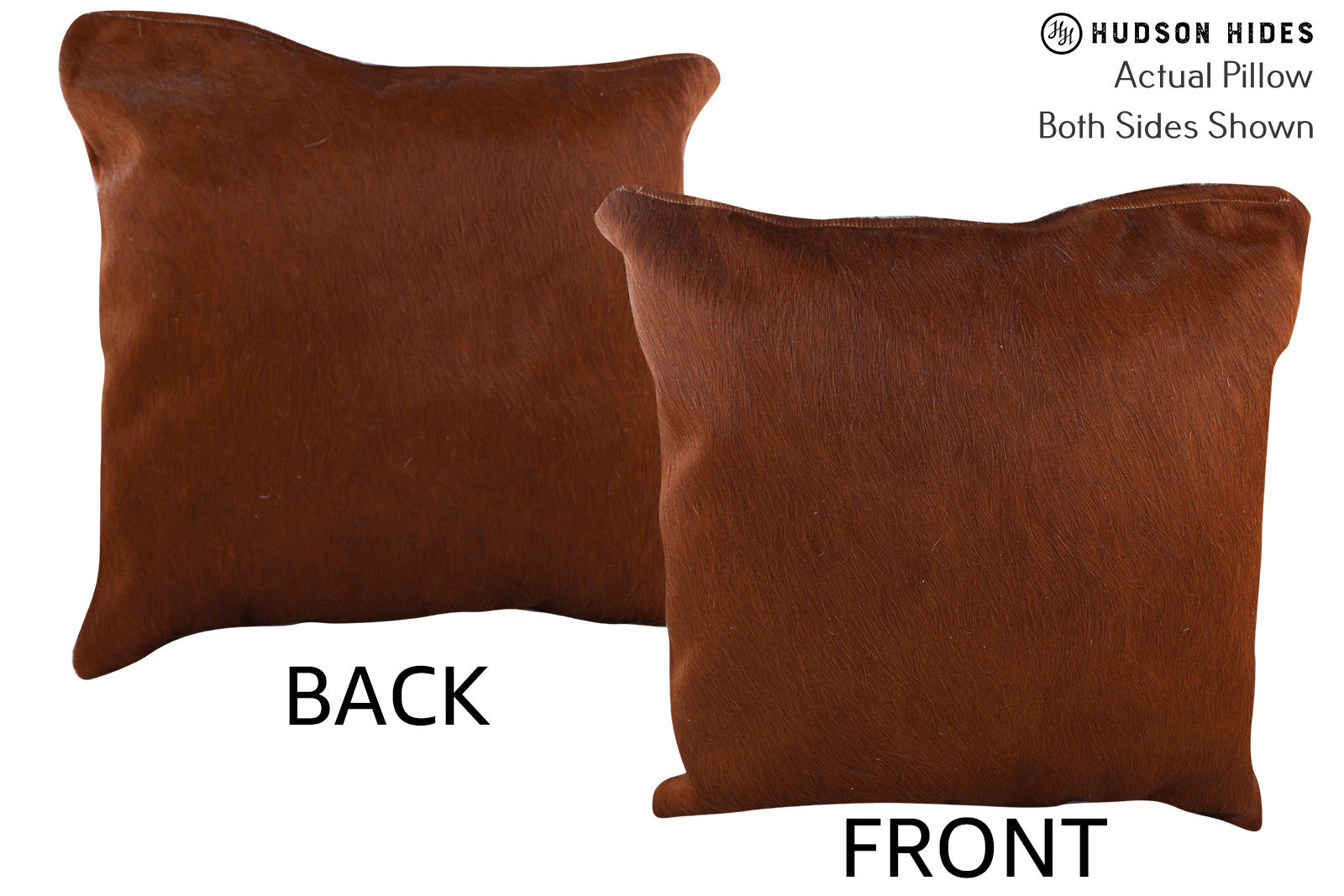 Solid Brown Cowhide Pillow #76684