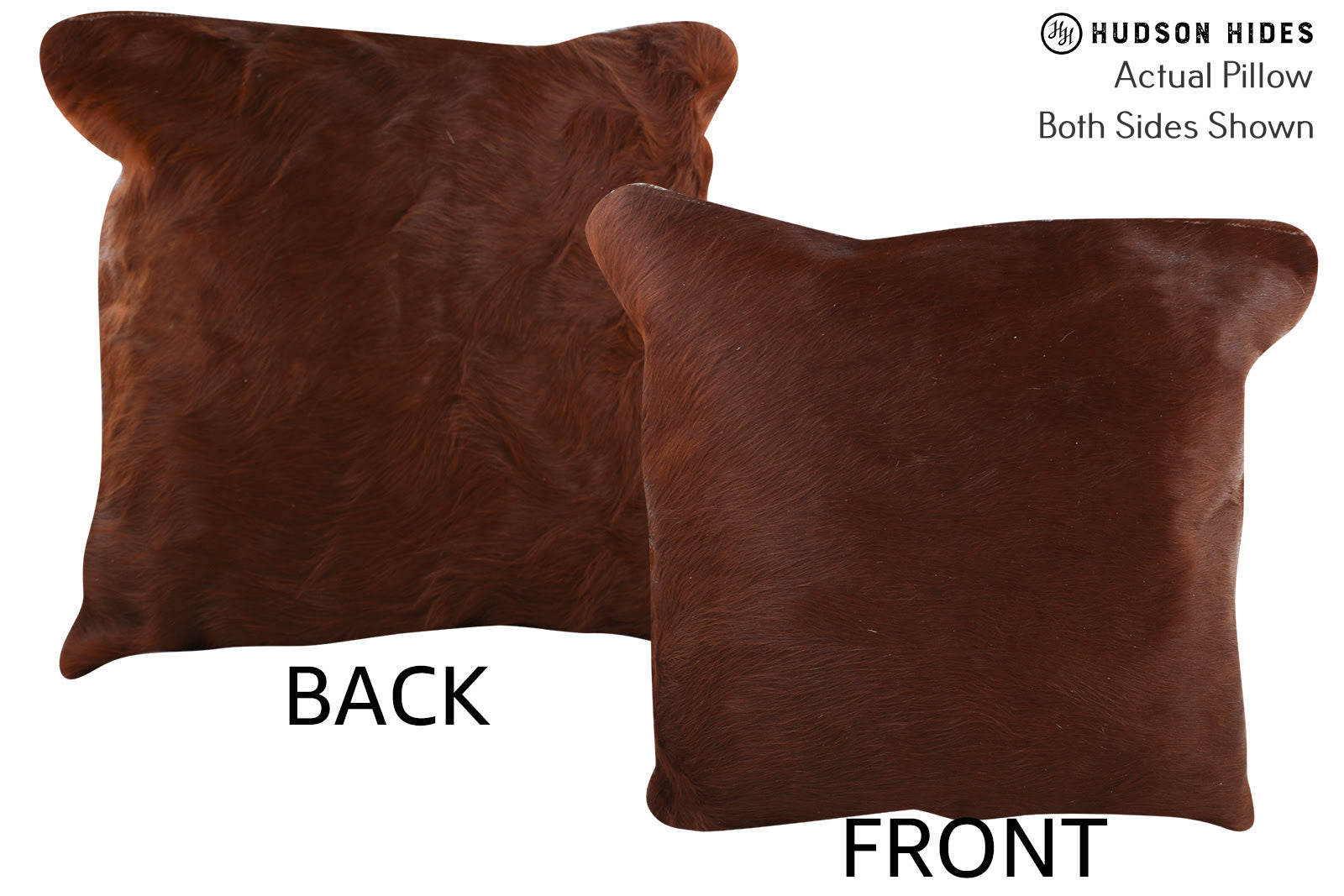 Solid Brown Cowhide Pillow #76734