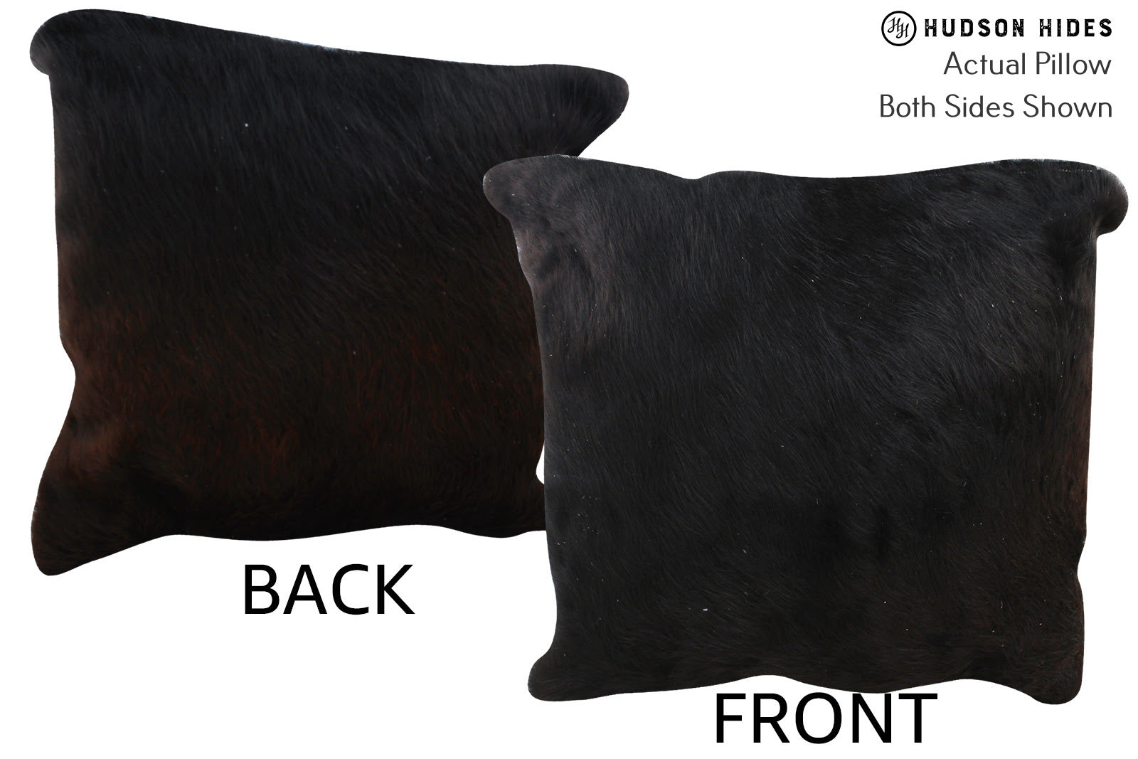 Solid Black Cowhide Pillow #76755