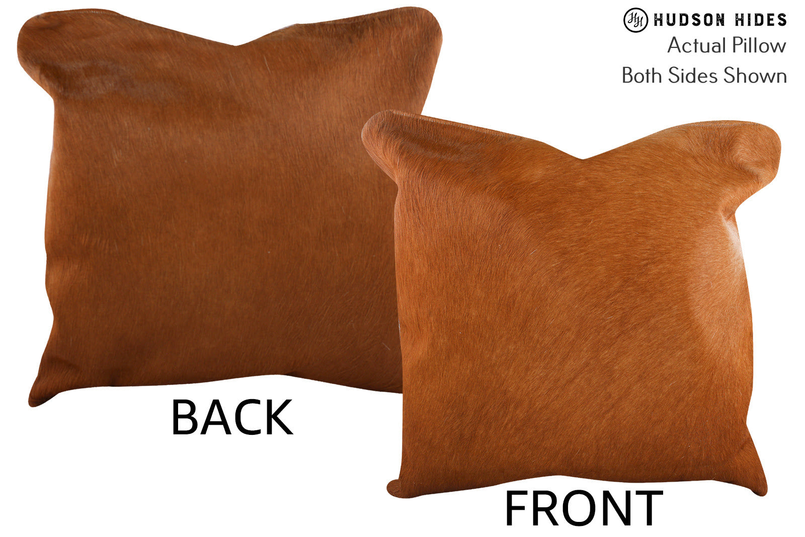 Solid Brown Cowhide Pillow #76822