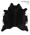 Solid Black X-Large Brazilian Cowhide Rug 6'8