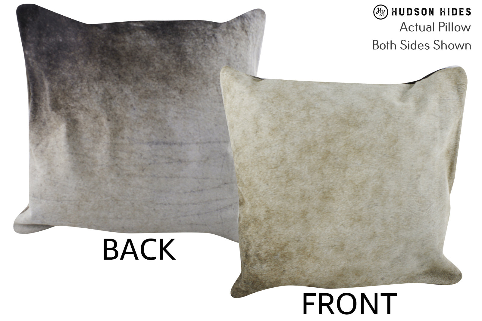 Grey with Beige Cowhide Pillow #86592