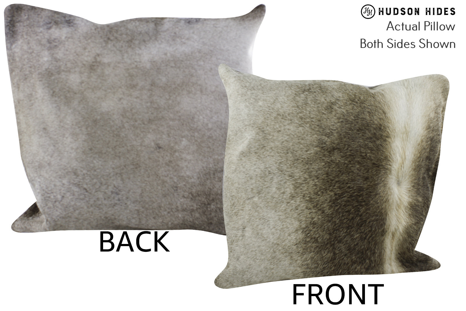 Grey with Beige Cowhide Pillow #86595