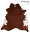 Brown and White Regular X-Large Brazilian Cowhide Rug 6'10