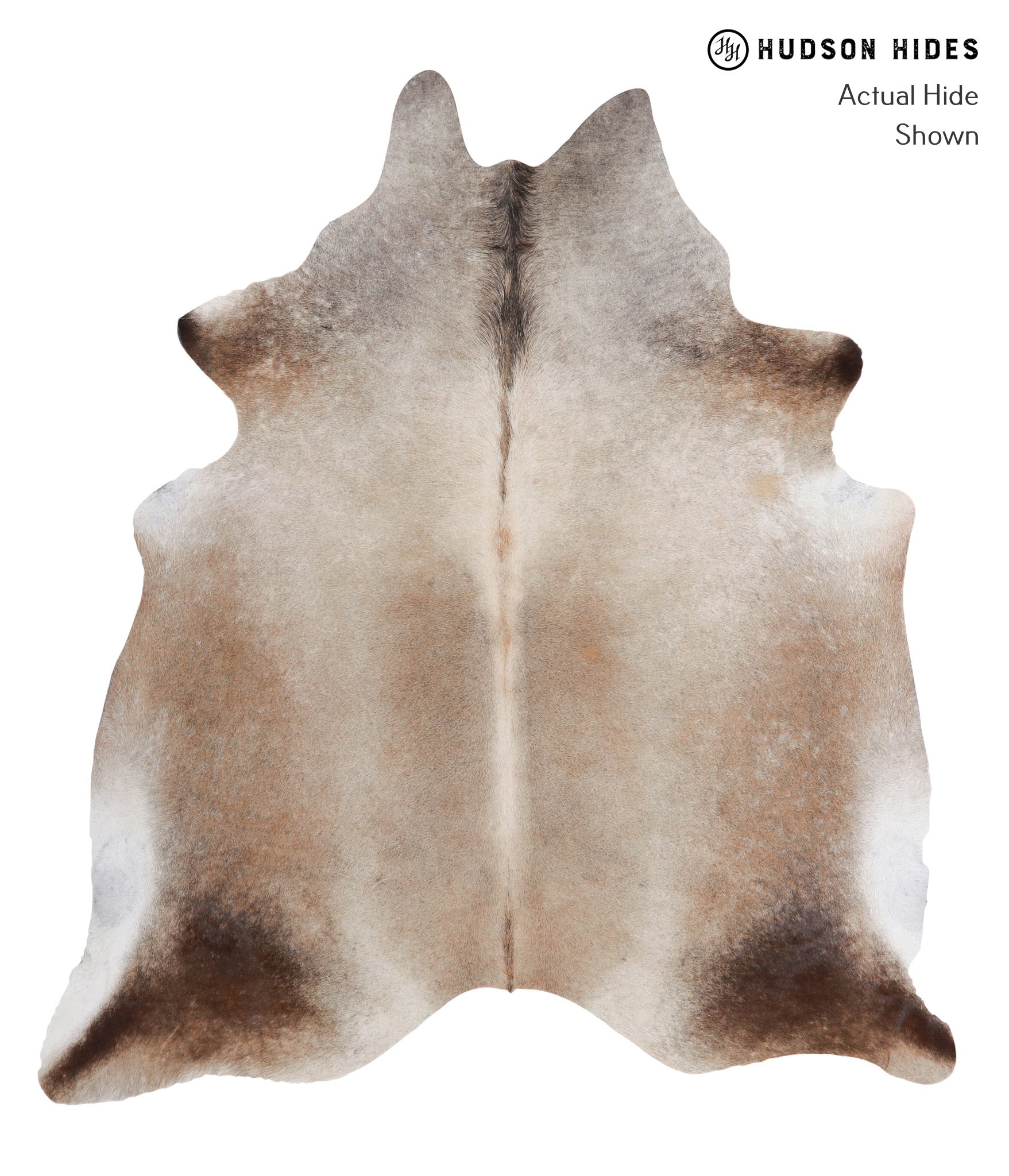 Grey with Beige Cowhide Rug #A4268