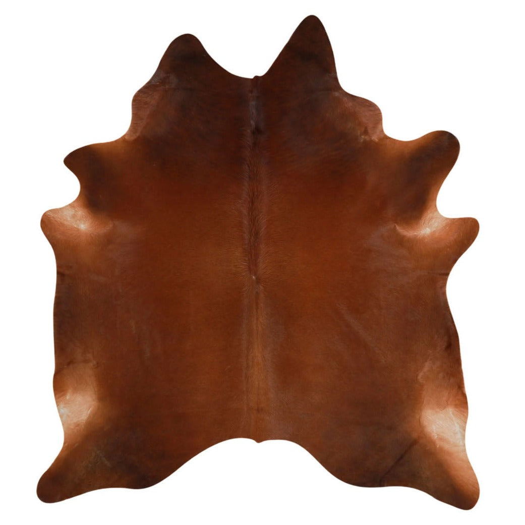 Solid Brown Brazilian Cowhide Rug