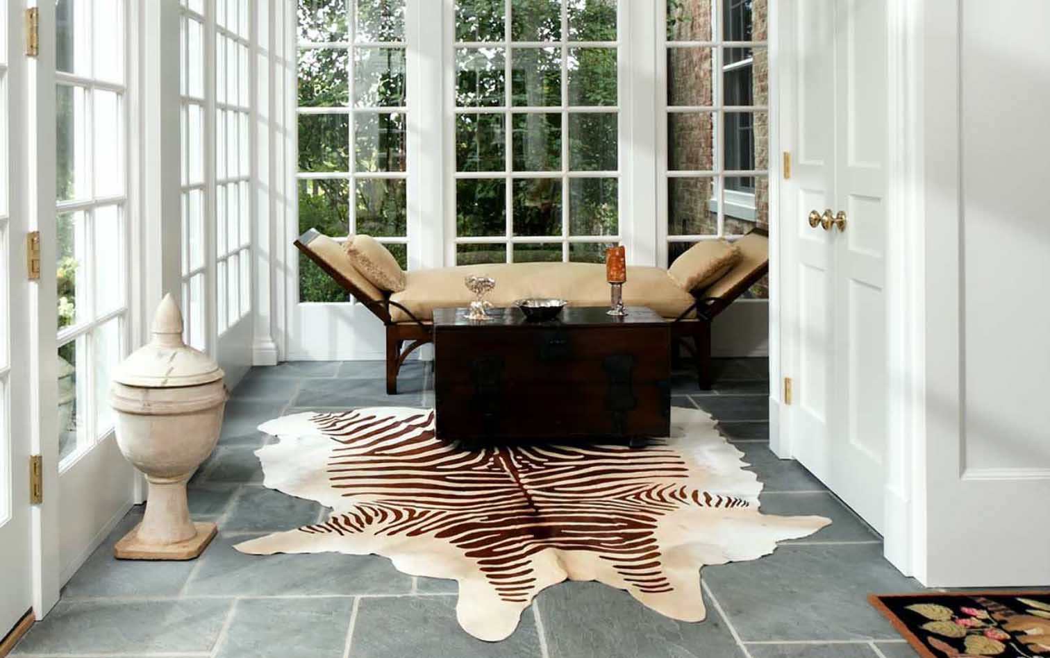 White Zebra Brazilian Cowhide Rug