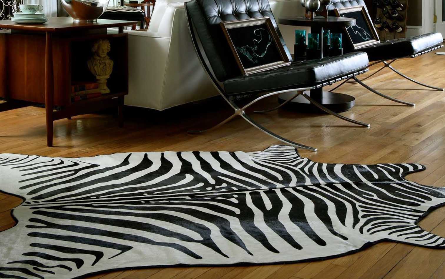 White Zebra Brazilian Cowhide Rug